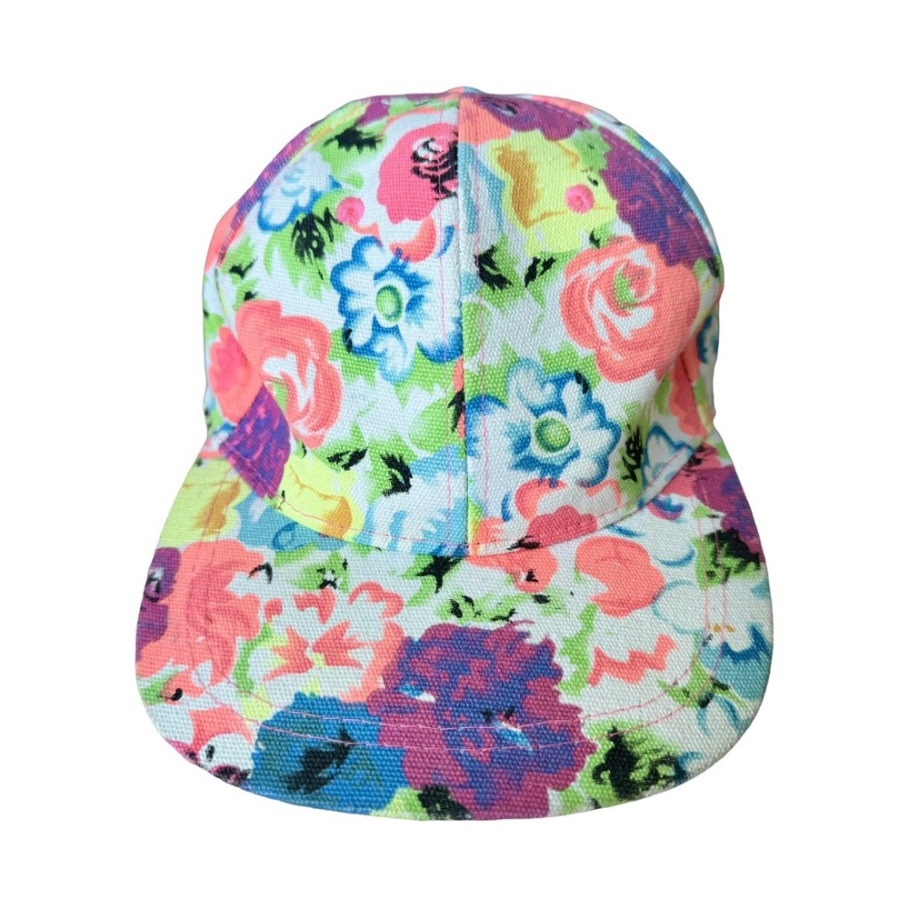 Forever 21 Floral Print Baseball Cap Multicolor Neon Summer Y2K Pride Festival